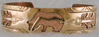 Copper Bracelet 1" Heartline Bear