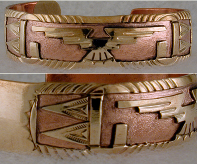 Copper Bracelet 1" Thunderbird