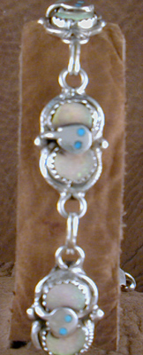 Effie Link Bracelets opal with Turq eyes