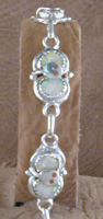Effie Link Bracelets opal with Coral eyes
