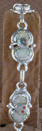 Effie Link Bracelets opal with Coral eyes