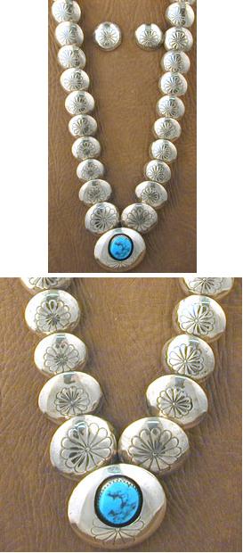 Necklace-SS w/turq stone