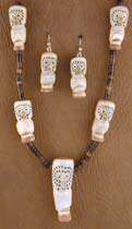 Zuni Owl Necklace and Earrings Set