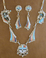 SS Sunface 20" Necklace and Earrings Set