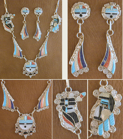 SS Sunface 20" Necklace and Earrings Set