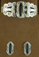 SS Black Onyx Bracelet and Earrings Set - EARRINGS