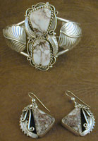 SS White Buffalo Stone Bracelet and Earrings Set - BRACELET