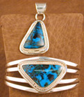 Pendant-Navajo-Blue and Black Marble