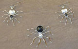 SS & Onyx Spider Earring's & Pin Set