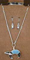 Inlaid Necklace, Bracelet & Earrings Set - EARRINGS