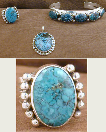 SS Turquoise Bracelet, Pendant & Ring Set - RING