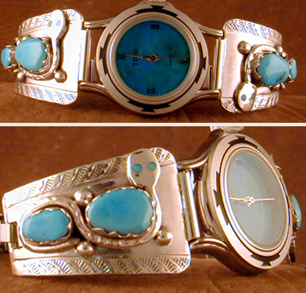 Effie Woman's Watch with band of  Turquoise with Turquoise eyes