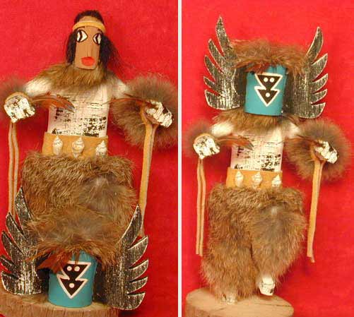 Navajo 6"  Crow Mother Hooded Kachina