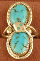 Effie Ladies SS & Turquoise Snake Ring