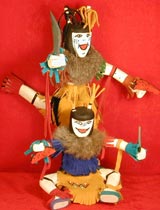 Navajo 13" Tribal Double Clown Kachina