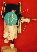 Navajo 10" Tribal Black Buffalo Warrior Kachina