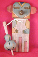 Hummingbird~~Flat Doll with authentic gourd Rattle