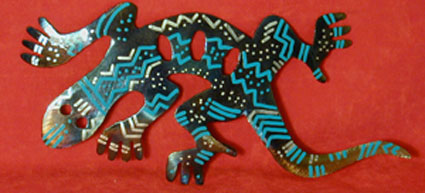 Painted Lizard Wall Hanging