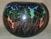 Hopi Etched Black Pots