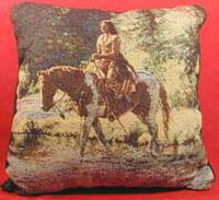 Indian on Horse Stuffed Pillow