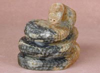Zuni Picasso Marble Coiled Snake Fetish